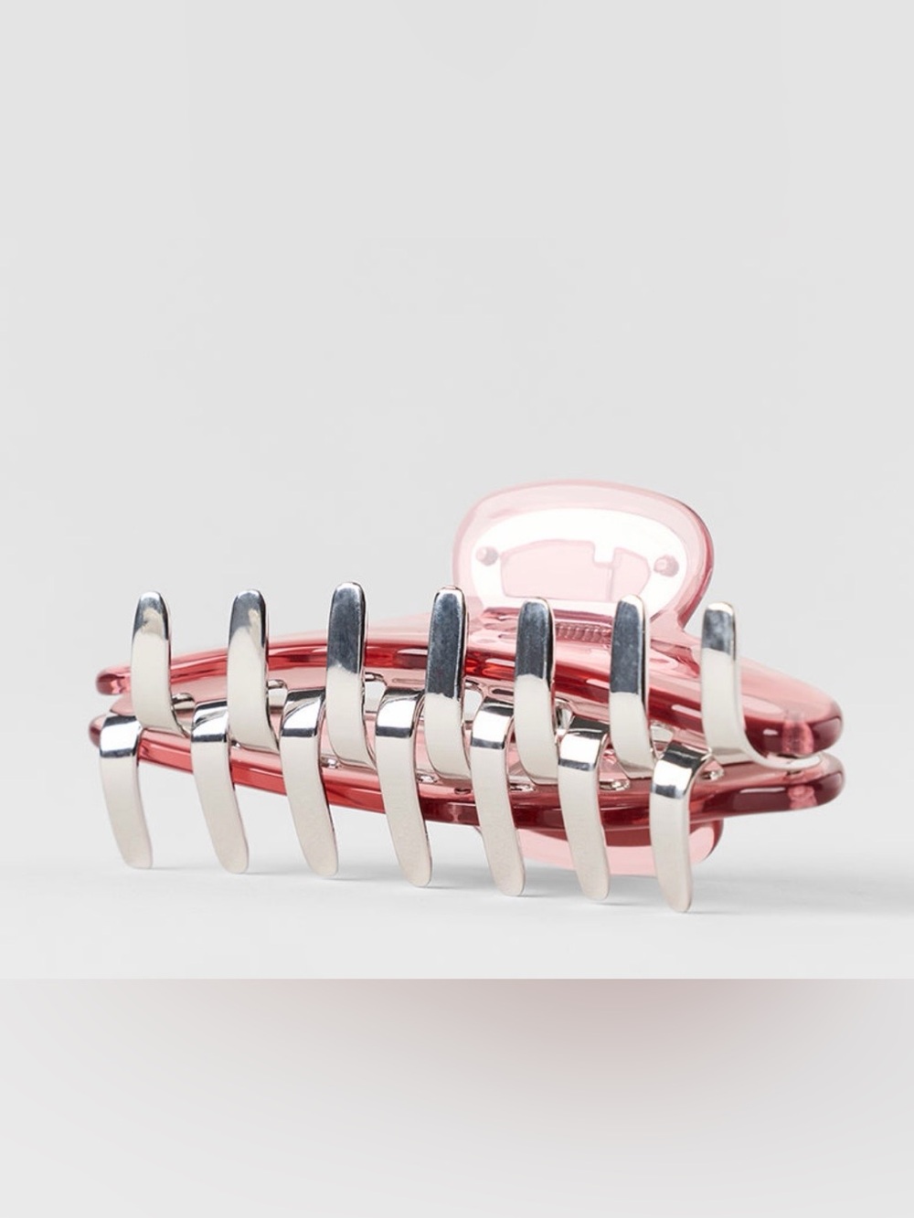 Alo Yoga Acrylic Illusion Claw Clip - VintagePink/Chrome Limited Authentic New - Picture 3 of 4